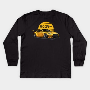 JDM Monster GTR R-35 (Gold) Kids Long Sleeve T-Shirt